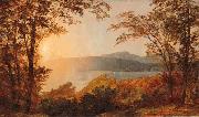 Jasper Cropsey Sunset, Hudson River oil painting